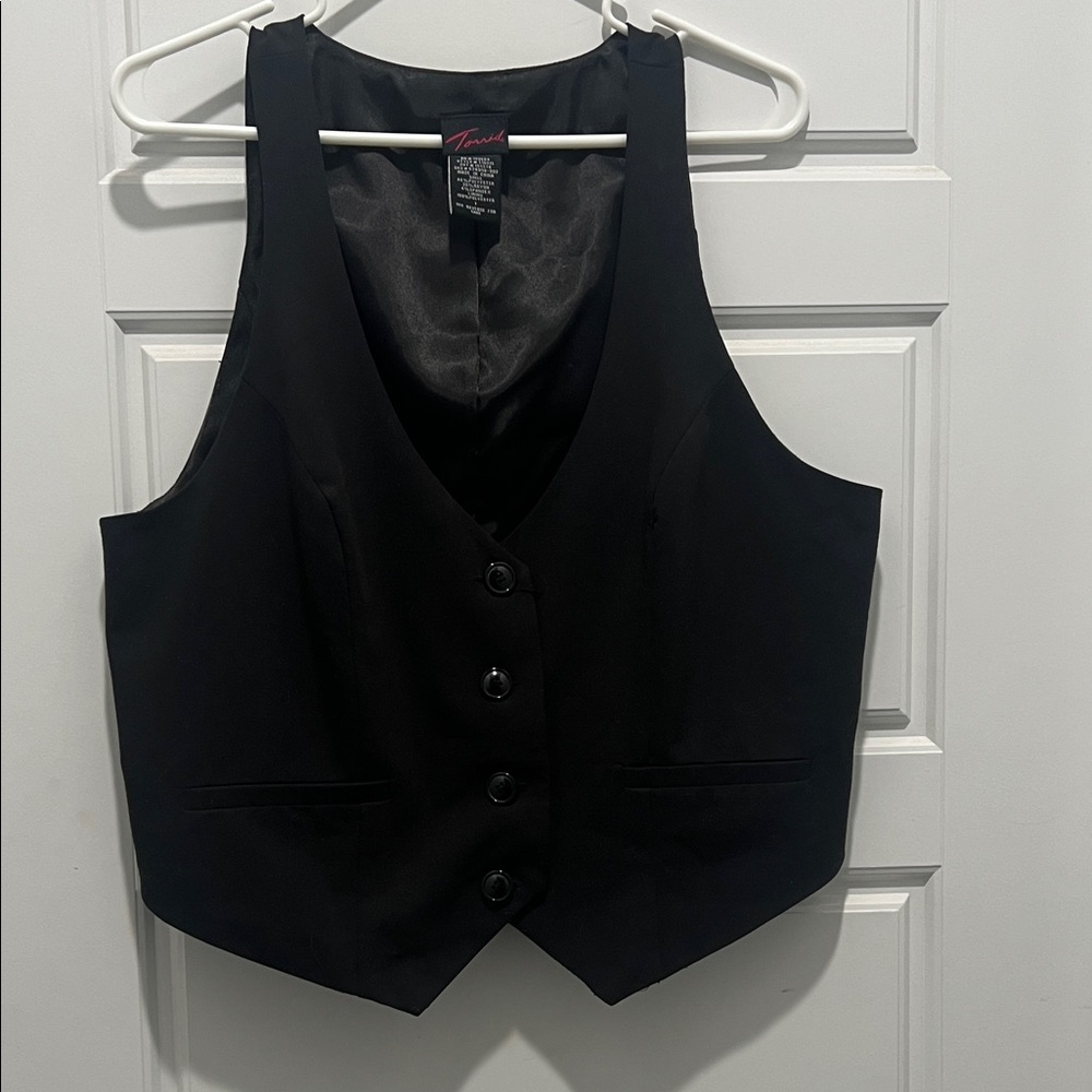 Torrid Black Vest with Button Detail